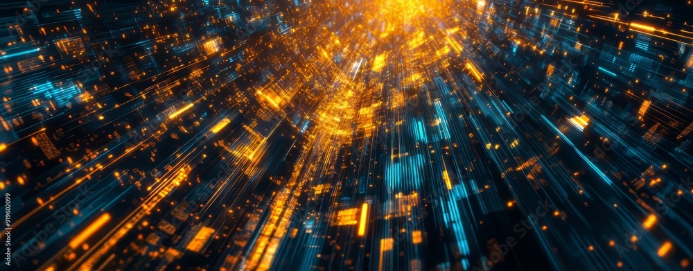 Poster digital technology concepts represented by an abstract dynamic background
