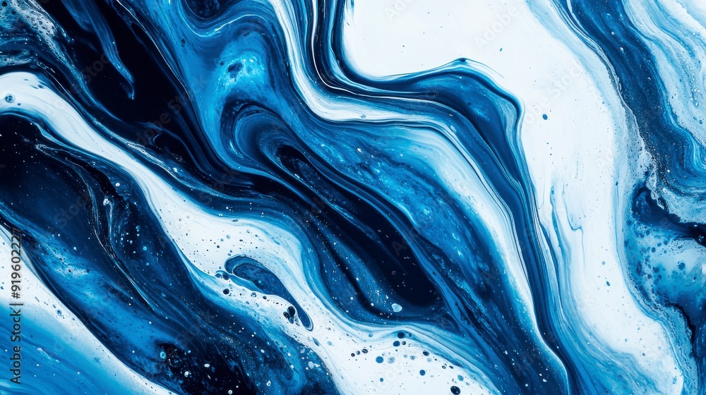 Poster abstract texture with undulating strokes of acrylic paint close-up.