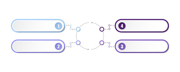 Blue tone circle infographic with 4 steps, process or options.
