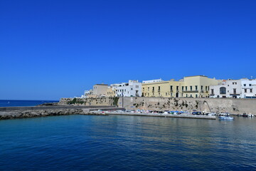 Obraz premium View of Gallipoli, a seaside town in the Puglia region of Italy. 