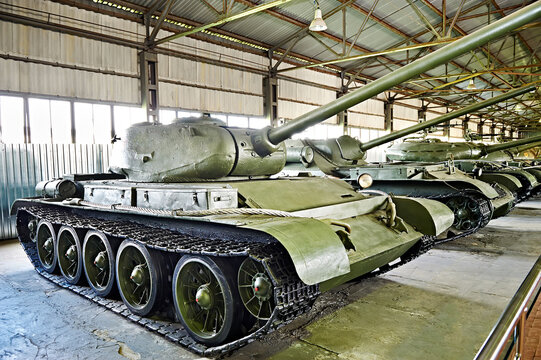 MUSEUM KUBINKA, MOSCOW, RUSSIA - Aug 23, 2014: Soviet medium tank T-44. 1944