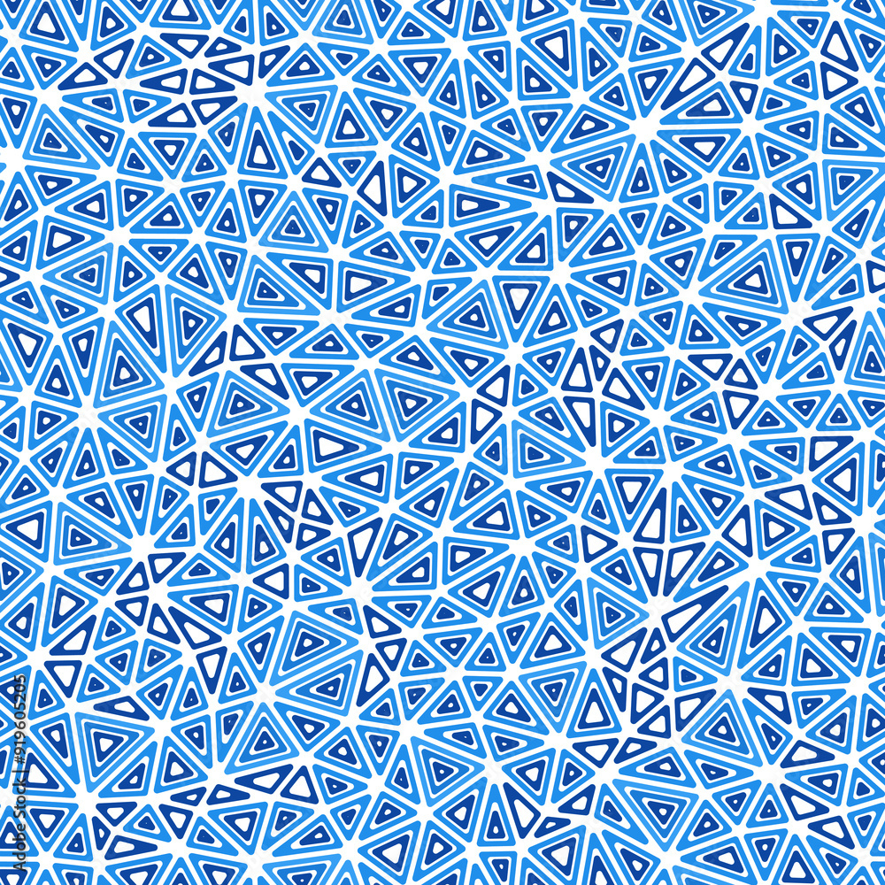 Poster minimalistic triangles background. compact triangles size. multiple repeated inner triangles. single