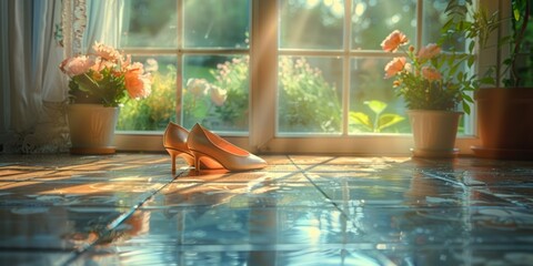 National Dance Day ballet shoes and dance floor, September 17th