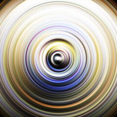 Colorful radial motion effect. Abstract rounded background. Color curves and sphere.