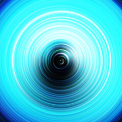 Colorful radial motion effect. Abstract rounded background. Color curves and sphere.