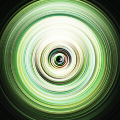 Colorful radial motion effect. Abstract rounded background. Color curves and sphere.