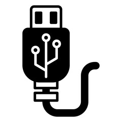 USB Cable Connector Solid Black