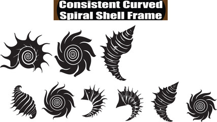 Shell Frame Modern Black Silhouette Design Elements