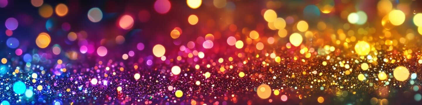colorful boken glitter background, for celebration or banner, color glitter with delicate beautiful shimmering, abstract wallpaper