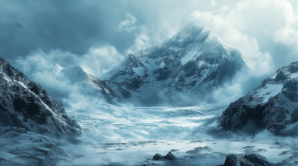 Fototapeta premium landscape photo in ice mountains 