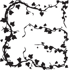 Perennial Vines  Flat Black Silhouette Vector Art Bundle