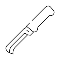 garden knife tool line icon vector. garden knife tool sign. isolated contour symbol black illustration