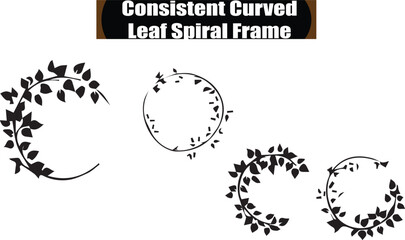 Leaf Frame   Artistic Silhouette Elements in Black