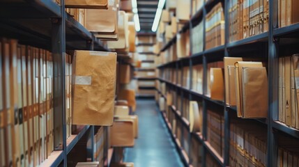 Obraz premium Explore the impact of artificial intelligence on document archiving. Write about AI tools for document analysis, automated indexing, and how AI technologies are revolutionizing archival practices.