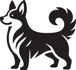 A black and white dog silhouette vector 