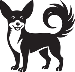 A black and white dog silhouette vector 