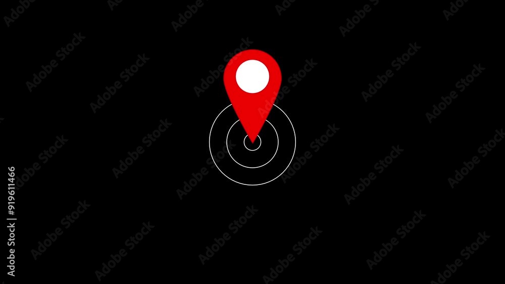 Poster location trace icon animation with black background