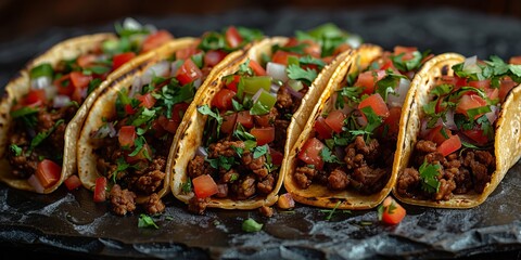 National Taco Day delicious tacos with toppings, October 4th