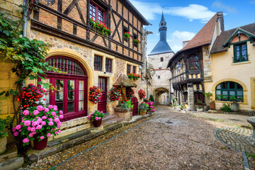 Bourbon-Lancy historical Old town in Burgundy, France