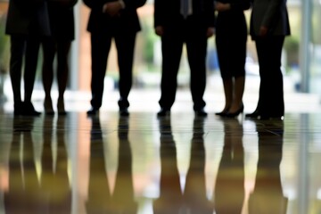 Business people standing and waiting, Generative AI