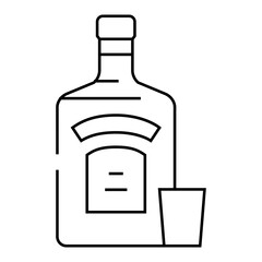 vodka glass bottle line icon vector. vodka glass bottle sign. isolated contour symbol black illustration