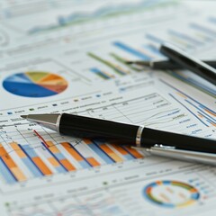 Close Up of a Business Proposal Document with Detailed Plans and Charts, Ready for Presentation