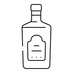 vodka drink bottle line icon vector. vodka drink bottle sign. isolated contour symbol black illustration