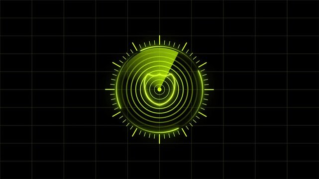 Technology radar screen lime green animation. abstract beautiful technology a grid simple background.