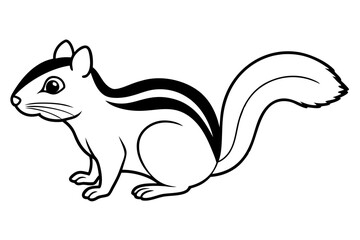 Chipmunk Vector Illustration Cartoon, Clipart, Line Art Design, Playful chipmunk vector illustration, perfect for cartoons, clipart, and line art designs