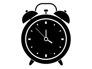 Classic Alarm Clock Silhouette Vector Illustration, Cartoons, Clipart And Line Art Design, Classic alarm clock silhouette in vector format for illustrations, cartoons, and clipart