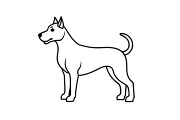 Black and White Dog Illustration Vector, Cartoon, Clipart, Line Art, Elegant black and white dog illustration in vector, cartoon, clipart, and line art styles.