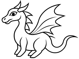 Dragon Vector Illustration Cartoon, Clipart, and Line Art Design, Detailed dragon vector illustration with cartoon, clipart, and line art designs