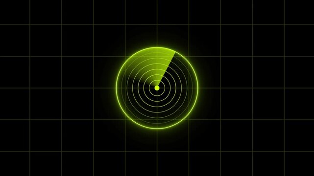 Technology radar screen lime green animation. abstract beautiful technology a grid simple background.
