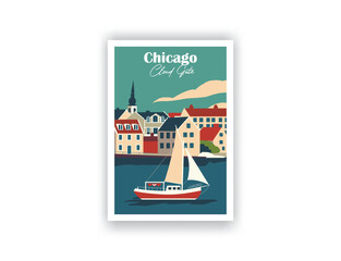 Denmark, Europe - Vintage travel poster. Vector illustration. High quality prints