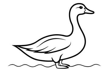 Goose with Water Ripples High Quality Realistic Vector Illustration, Cartoons, Clipart And Line Art Design, Realistic vector goose with water ripples, perfect for cartoons, clipart, and line art desig
