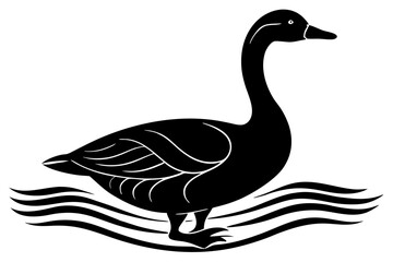 Goose with Water Ripples High Quality Realistic Vector Illustration, Cartoons, Clipart And Line Art Design, Realistic vector goose with water ripples, perfect for cartoons, clipart, and line art desig
