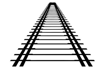 Parallel Train Tracks Vector Illustration on White Background Clipart And Line Art Design, Vector of parallel train tracks on white background, ideal for clipart, line art, and design use
