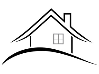 Real Estate Logo on White Background Vector Illustration, Cartoons, Clipart, Line Art Design, Real estate logo on a white background in vector, cartoon, clipart, and line art design.
