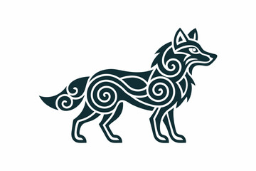 Celtic Wolf Tattoo Design Symbol Vector Illustration, Cartoons, Clipart, Line Art, Celtic Wolf tattoo design symbol in vector format - perfect for illustration and clipart.