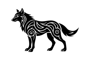 Celtic Wolf Tattoo Design Symbol Vector Illustration, Cartoons, Clipart, Line Art, Celtic Wolf tattoo design symbol in vector format - perfect for illustration and clipart.
