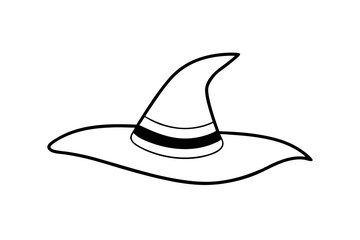Witches Hat Small Tattoo Silhouette Vector Illustration, Clipart, and Line Art Design, Witches hat silhouette perfect for small tattoo designs, vector illustrations, and clipart.