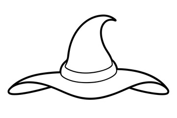 Witches Hat Small Tattoo Silhouette Vector Illustration, Clipart, and Line Art Design, Witches hat silhouette perfect for small tattoo designs, vector illustrations, and clipart.