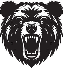 Bear Head Mascot Silhouette vector illustration isolated on a white background