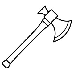 Axe isolated on white, axe vector illustration, axe vector art, axe silhouette, axe vector icon, axes on a branch line art, eps