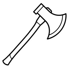 Axe isolated on white, axe vector illustration, axe vector art, axe silhouette, axe vector icon, axes on a branch line art, eps