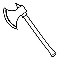 Axe isolated on white, axe vector illustration, axe vector art, axe silhouette, axe vector icon, axes on a branch line art, eps