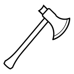 Axe isolated on white, axe vector illustration, axe vector art, axe silhouette, axe vector icon, axes on a branch line art, eps