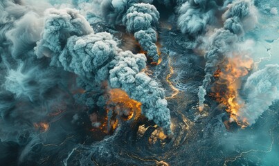 Poisonous fumes engulf the planet's surface, a chilling reminder of environmental collapse and human impact on the ecosystem
