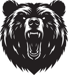 Bear Head Mascot Silhouette vector illustration isolated on a white background
