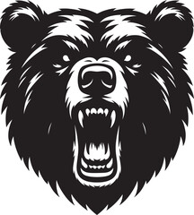 Bear Head Mascot Silhouette vector illustration isolated on a white background